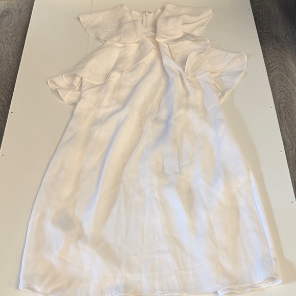 BCBGMaxAzria Ivory Ruffle Shift Dress - Picture 2 of 8